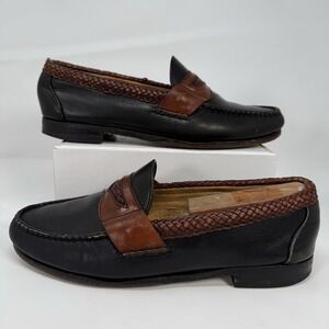 Allen Edmonds Newcastle Black Brown Leather Loafers Size 10 EEE Made in USA